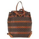 CELINE Macadam Canvas Backpack PVC Leather Brown Gold Auth bs32182-2