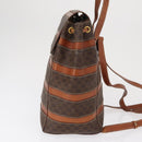 CELINE Macadam Canvas Backpack PVC Leather Brown Gold Auth bs32182-3