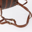 CELINE Macadam Canvas Backpack PVC Leather Brown Gold Auth bs32182-8