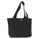 PRADA Tote Bag Nylon Black Silver Auth bs32184-1