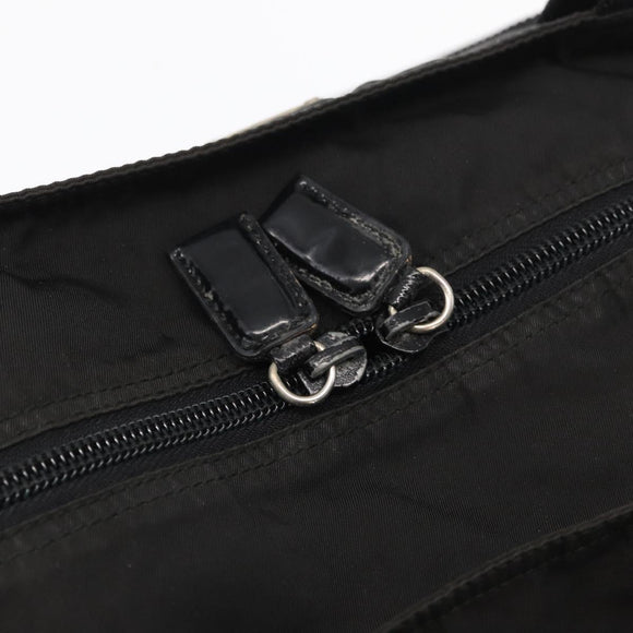 PRADA Tote Bag Nylon Black Silver Auth bs32184