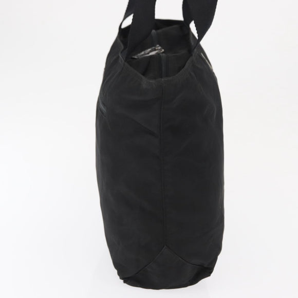 PRADA Tote Bag Nylon Black Silver Auth bs32184