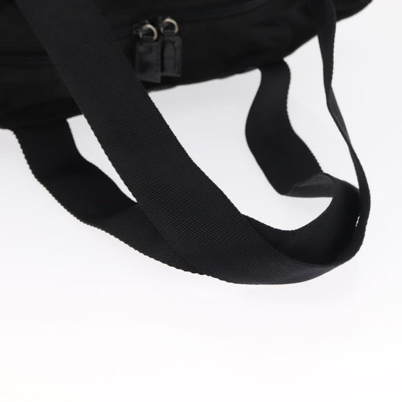 PRADA Tote Bag Nylon Black Silver Auth bs32184