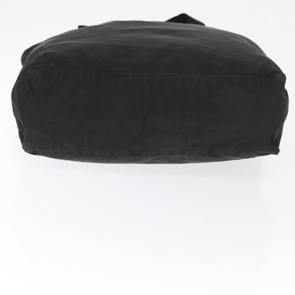PRADA Tote Bag Nylon Black Silver Auth bs32184
