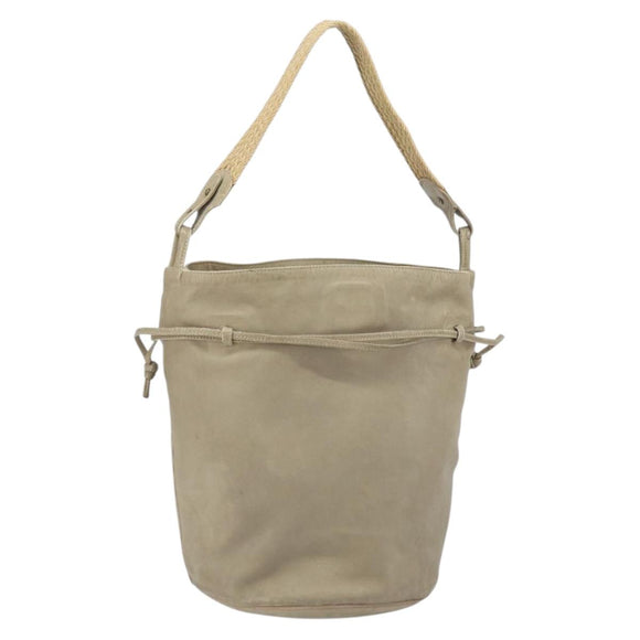 BOTTEGA VENETA Shoulder Bag Leather Beige Auth bs32186