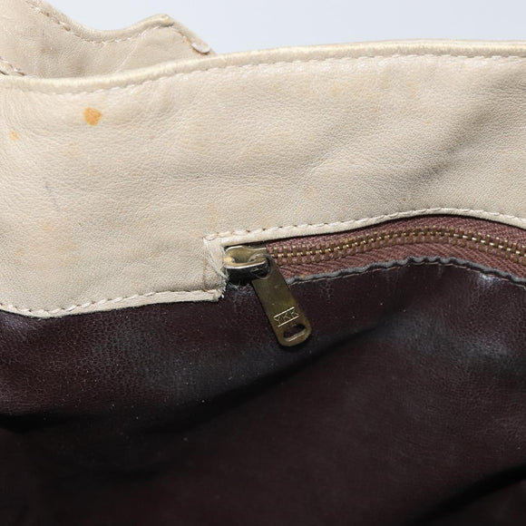 BOTTEGA VENETA Shoulder Bag Leather Beige Auth bs32186