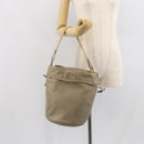 BOTTEGA VENETA Shoulder Bag Leather Beige Auth bs32186-21