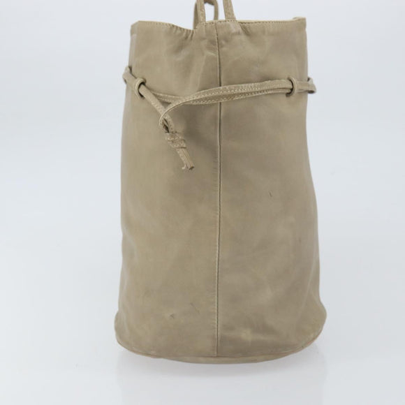 BOTTEGA VENETA Shoulder Bag Leather Beige Auth bs32186
