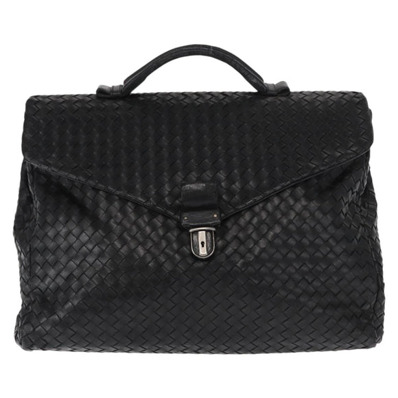 BOTTEGA VENETA INTRECCIATO Business Bag Leather Black 113095 Auth bs32187
