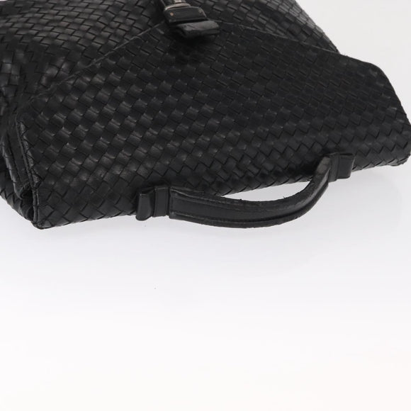 BOTTEGA VENETA INTRECCIATO Business Bag Leather Black 113095 Auth bs32187