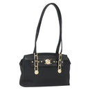 Gianni Versace Tote Bag Nylon Leather Black Gold Auth bs32188-1