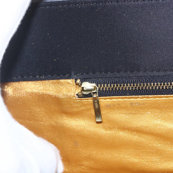 Gianni Versace Tote Bag Nylon Leather Black Gold Auth bs32188