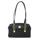 Gianni Versace Tote Bag Nylon Leather Black Gold Auth bs32188-13