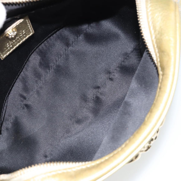 VERSACE Shoulder Bag Leather Gold Auth bs32189