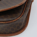 CELINE Macadam Canvas Shoulder Bag PVC Leather Brown Gold Auth bs32191-10