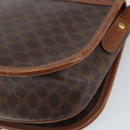 CELINE Macadam Canvas Shoulder Bag PVC Leather Brown Gold Auth bs32191-12