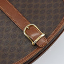 CELINE Macadam Canvas Shoulder Bag PVC Leather Brown Gold Auth bs32191-14