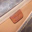 CELINE Macadam Canvas Shoulder Bag PVC Leather Brown Gold Auth bs32191-16