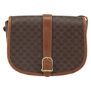 CELINE Macadam Canvas Shoulder Bag PVC Leather Brown Gold Auth bs32191-2