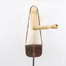 CELINE Macadam Canvas Shoulder Bag PVC Leather Brown Gold Auth bs32191-23