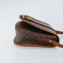 CELINE Macadam Canvas Shoulder Bag PVC Leather Brown Gold Auth bs32191-4