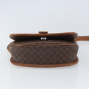 CELINE Macadam Canvas Shoulder Bag PVC Leather Brown Gold Auth bs32191-9