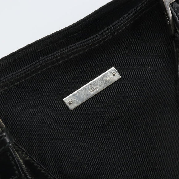 GUCCI Tote Bag Canvas Leather Black Silver 001 1098 2123 Auth bs32193