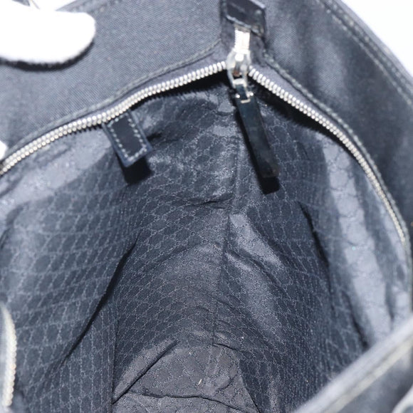 GUCCI Tote Bag Canvas Leather Black Silver 001 1098 2123 Auth bs32193