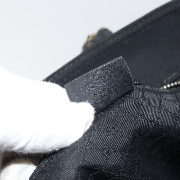 GUCCI Tote Bag Canvas Leather Black Silver 001 1098 2123 Auth bs32193