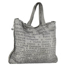 CHANEL Unlimited Tote Bag Coated Canvas Silver CC Auth bs32200-1