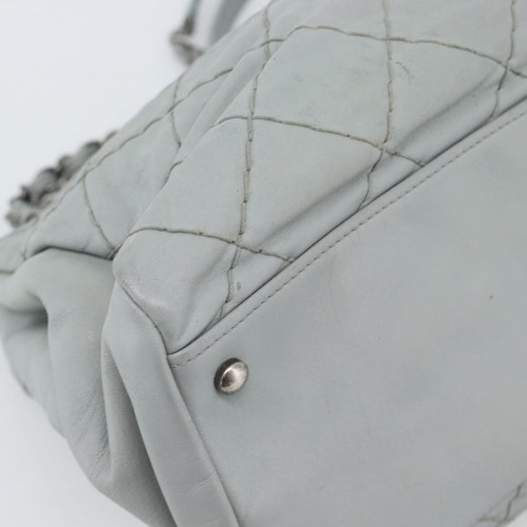 CHANEL Ultra Stitch Chain Schoudertas Leer Grijs CC Auth bs32201