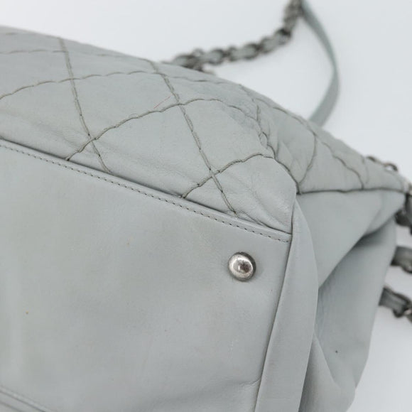 CHANEL Ultra Stitch Chain Schoudertas Leer Grijs CC Auth bs32201