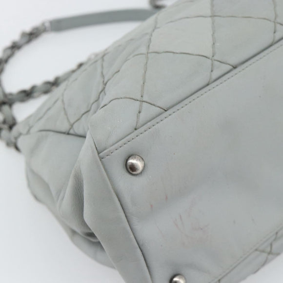 CHANEL Ultra Stitch Chain Schoudertas Leer Grijs CC Auth bs32201