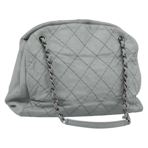 CHANEL Ultra Stitch Chain Schoudertas Leer Grijs CC Auth bs32201