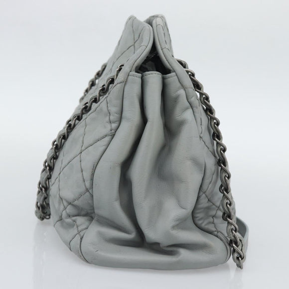 CHANEL Ultra Stitch Chain Schoudertas Leer Grijs CC Auth bs32201