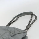 CHANEL Ultra Stitch Chain Shoulder Bag Leather Gray CC Auth bs32201-8