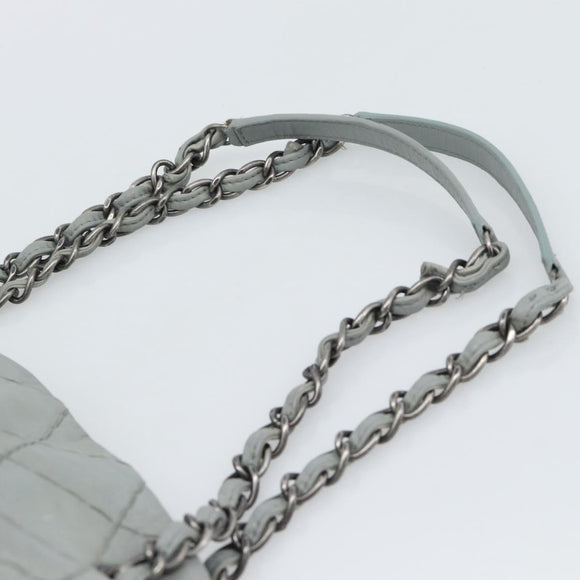 CHANEL Ultra Stitch Chain Schoudertas Leer Grijs CC Auth bs32201