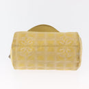 CHANEL New Travel line Shoulder Bag Nylon Yellow Silver CC Auth bs32204-5
