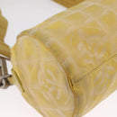 CHANEL New Travel line Shoulder Bag Nylon Yellow Silver CC Auth bs32204-9