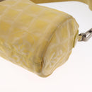 CHANEL New Travel line Shoulder Bag Nylon Yellow Silver CC Auth bs32204-17