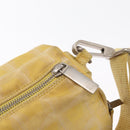 CHANEL New Travel line Shoulder Bag Nylon Yellow Silver CC Auth bs32204-19