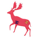 CHANEL Brooch plastic Pink CC Auth bs32206-1