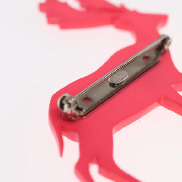 CHANEL Brooch plastic Pink CC Auth bs32206