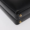 LOEWE Anagram Hand Bag Leather Black Gold Auth bs32207-8