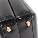 LOEWE Anagram Hand Bag Leather Black Gold Auth bs32207-9