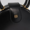 LOEWE Anagram Hand Bag Leather Black Gold Auth bs32207-18