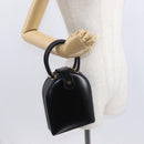LOEWE Anagram Hand Bag Leather Black Gold Auth bs32207-23