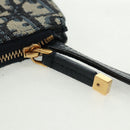 Christian Dior Trotter Canvas Saddle Pouch Navy Gold Auth bs32208V-13