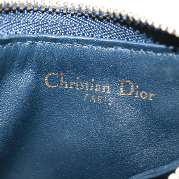 Christian Dior Trotter Canvas Saddle Pouch Navy Gold Auth bs32208V