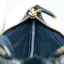 Christian Dior Trotter Canvas Saddle Pouch Navy Gold Auth bs32208V-17